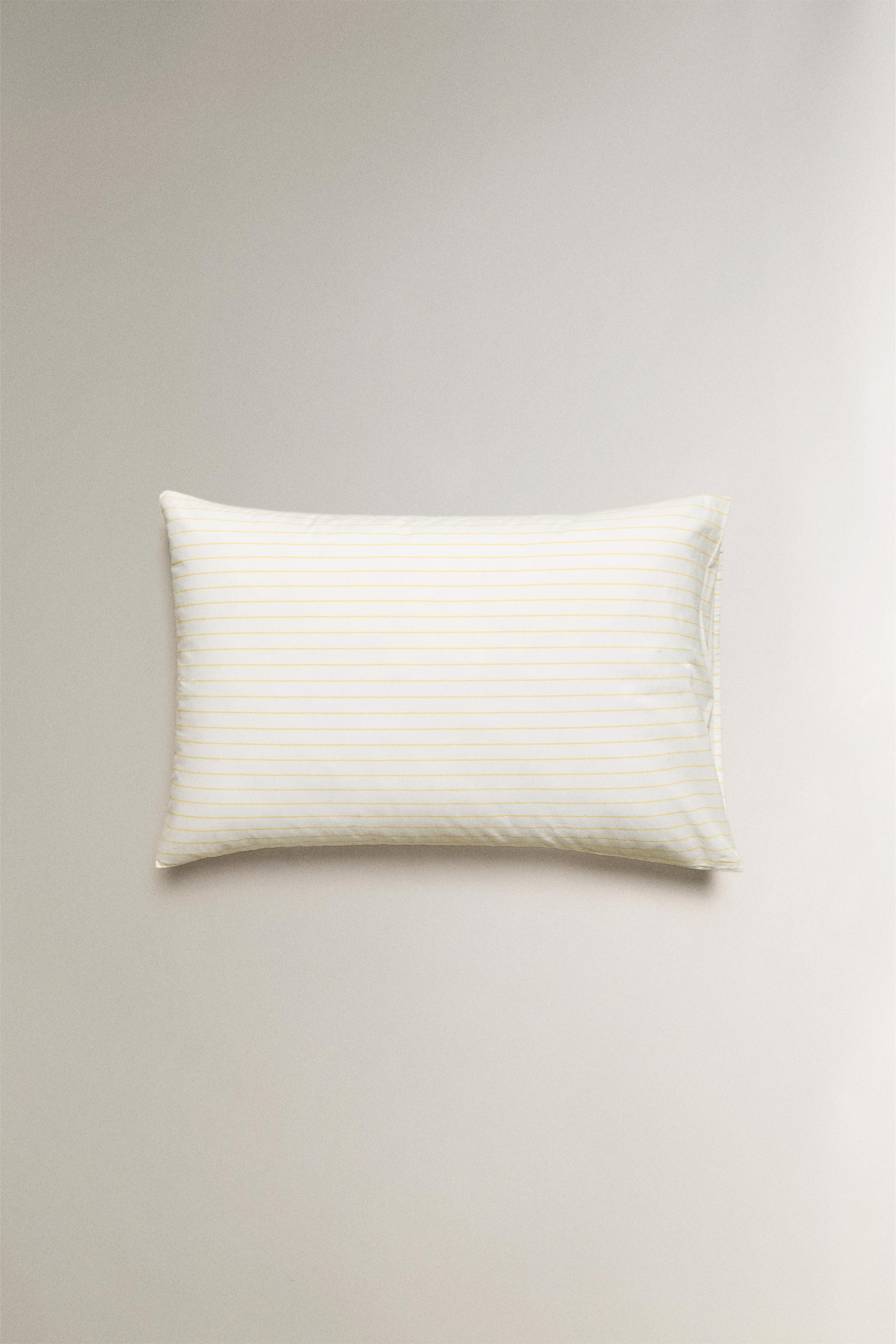 FADED STRIPED COTTON PILLOWCASE